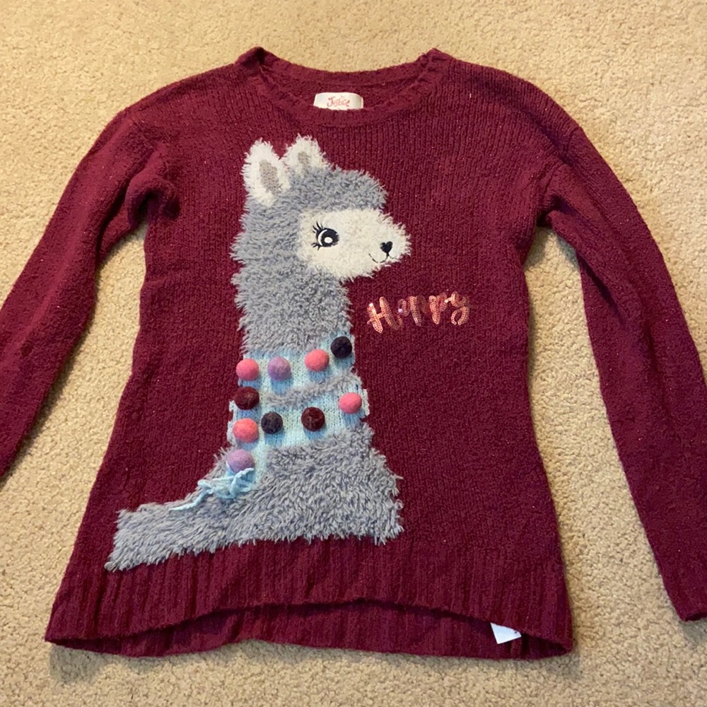 Girls Llama Justice Sweater